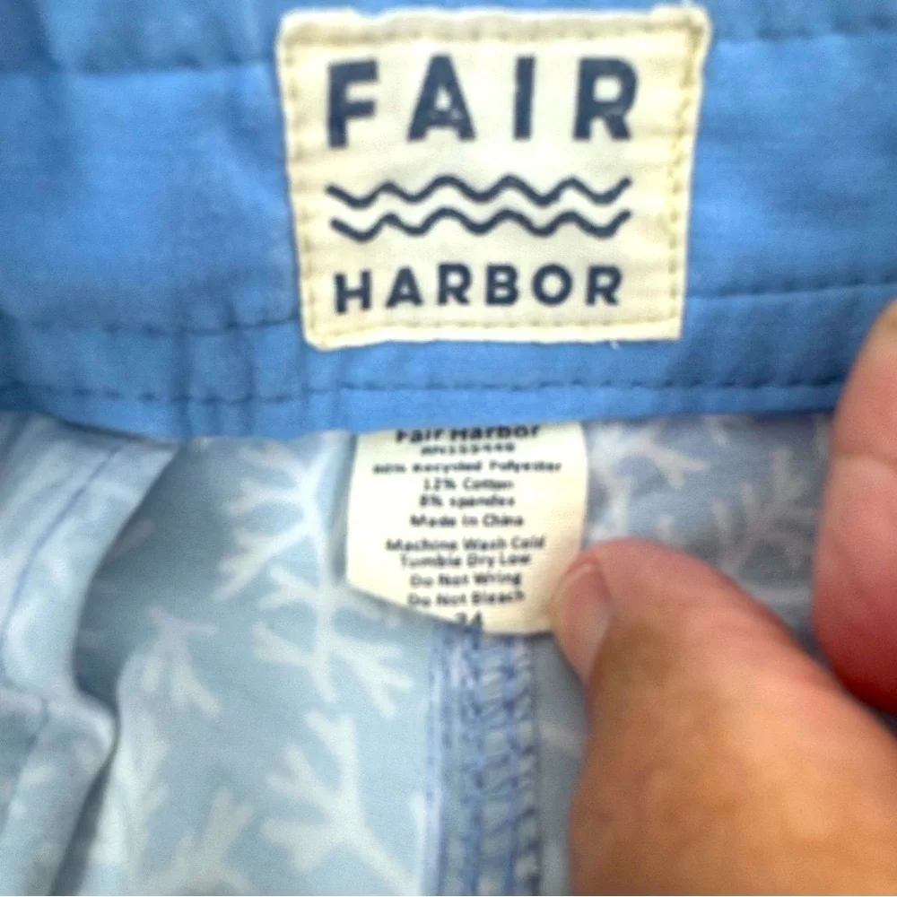 Fair Harbor‎ Blue and White Swim Board Shorts - Picture 8 of 9